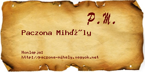 Paczona Mihály névjegykártya